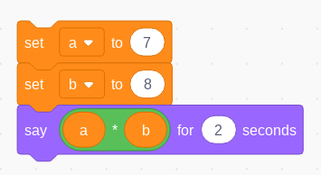 performing a multiplication using two variables