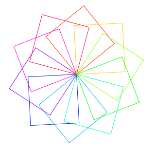 Ten coloured squares