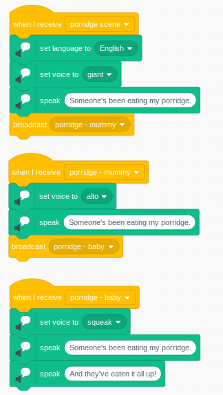 using text to speech in Scratch